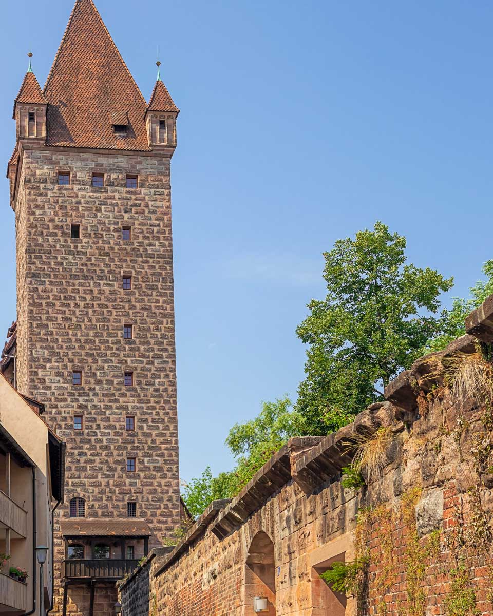 A watchtower of the Nuremberg Castle in Nuremberg Germany