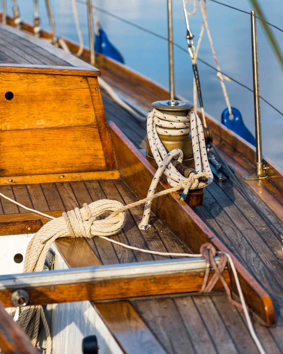 A wooden sailboat in Hamburg Germany
