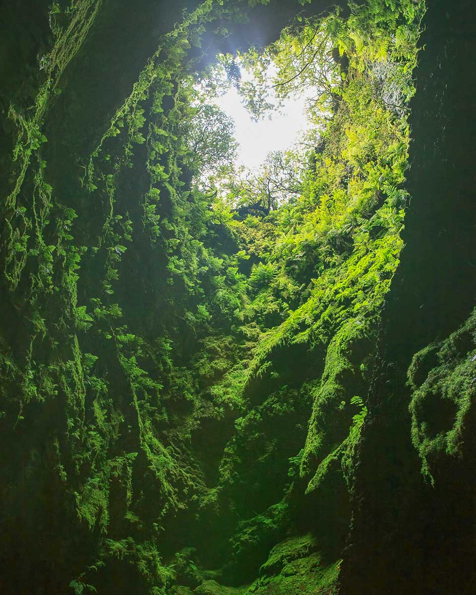 Algar do Carvao Cave on Terceira Island, Azores Portugal