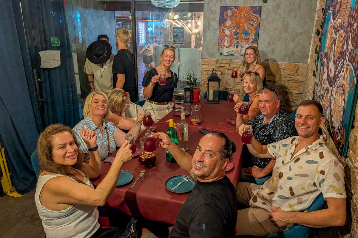 Bailey-Daniel-and-family-friends-on-a-tour-drinking-and-eating-in-Cadiz Spain