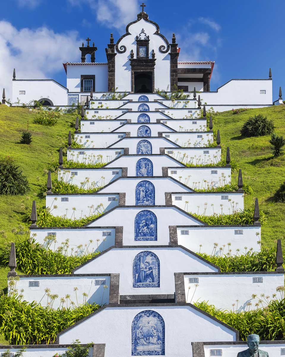 Ermida de Nossa Senhora da Paz (Sanctuary of Our Lady of Peace) located in Vila Franca do Campo on São Miguel near Ponta Delgada in the Azores Portugal
