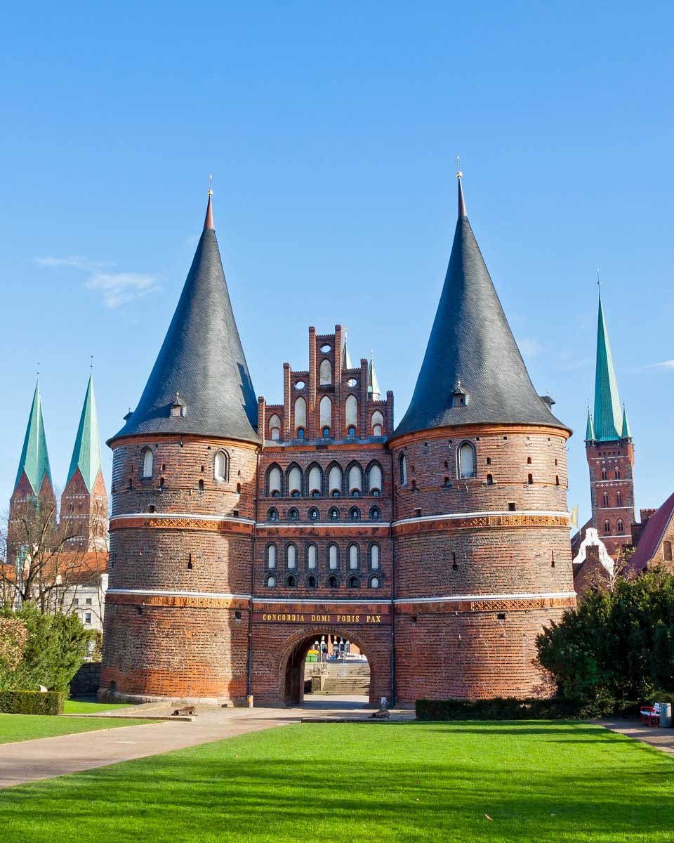 Holsten Gate in Lubeck seen on a tour from Hamburg