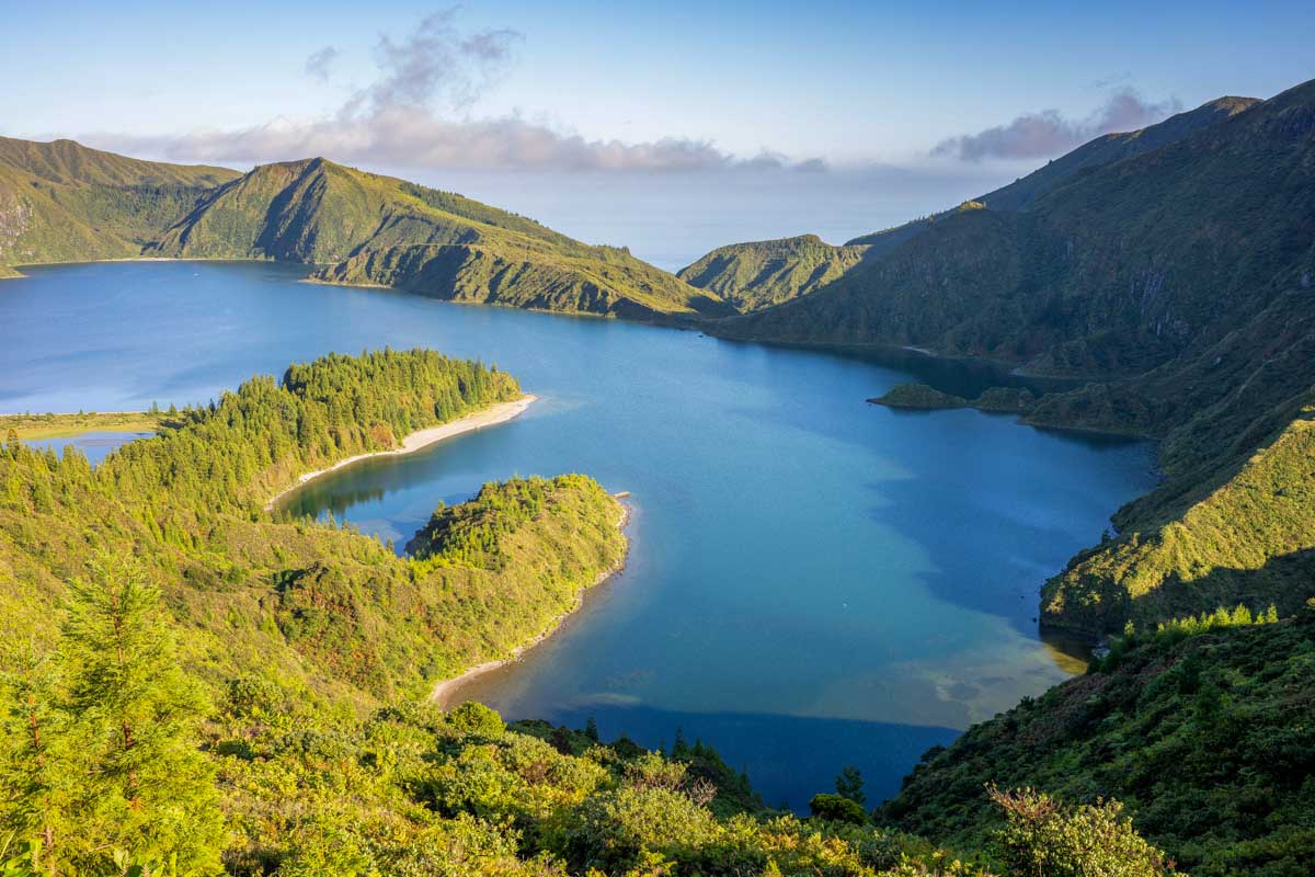 Lagoa do Fogo near Ponta Delgada on Sao Miguel Azores Portugal