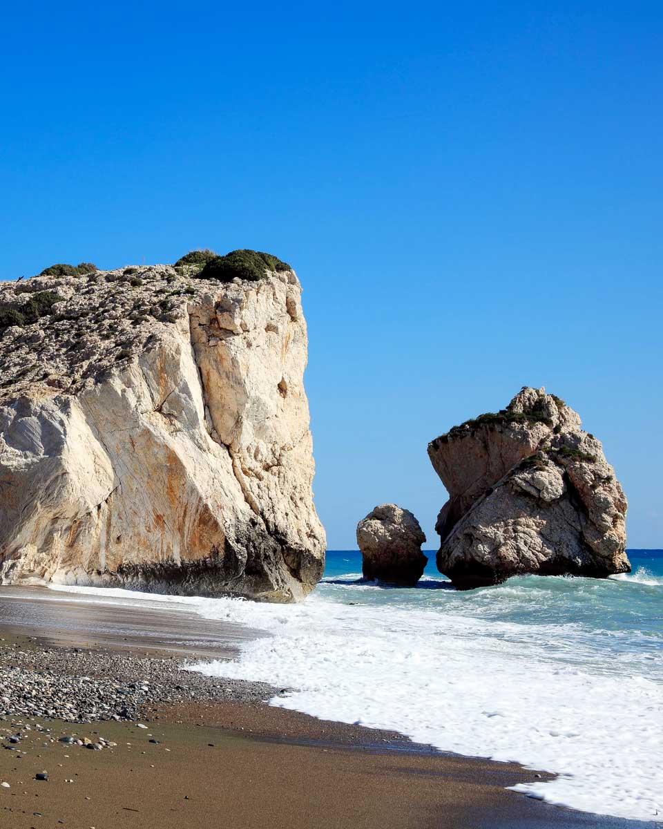 Looking at Rock of Aphrodite (Petra Tou Romiou) in Cyprus (1)