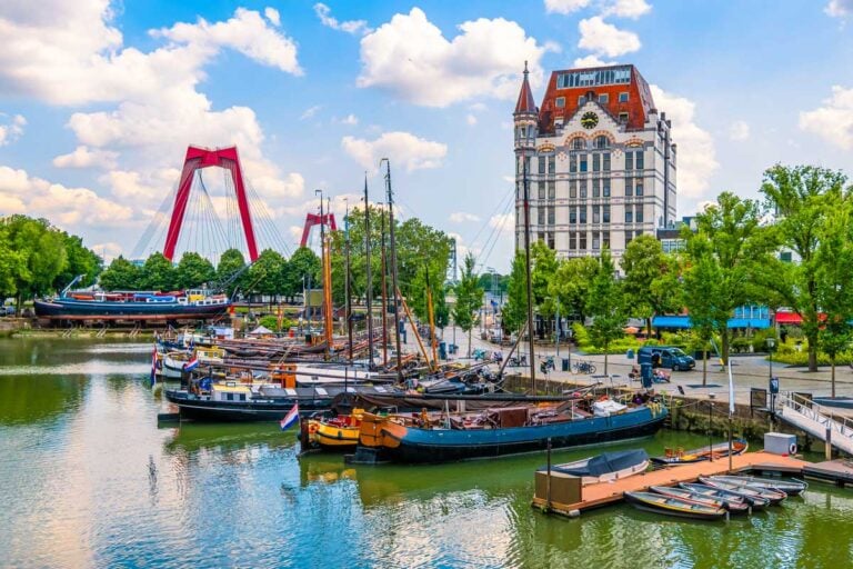 Oudehaven harbor in Rotterdam Netherlands