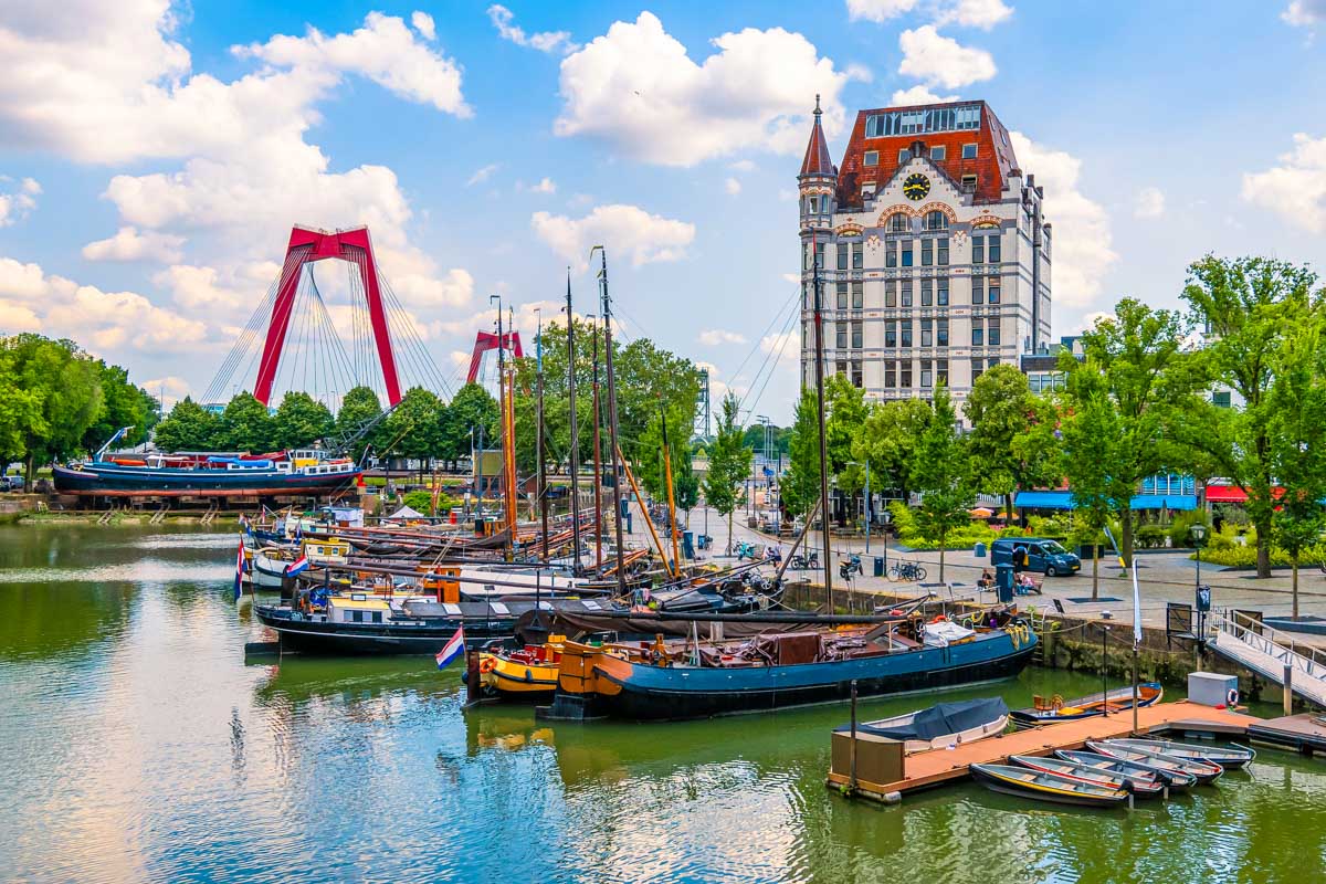 Oudehaven harbor in Rotterdam Netherlands