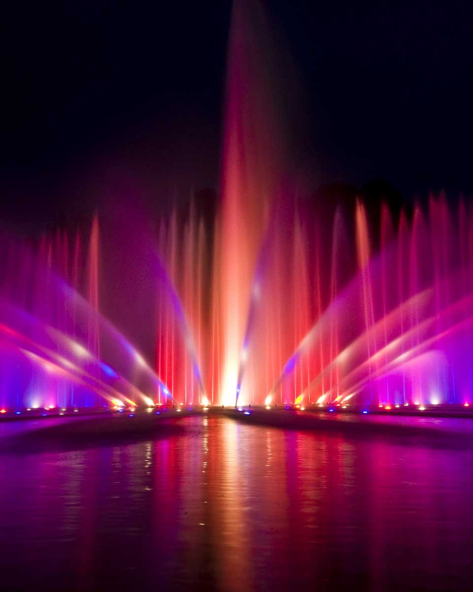 Planten un Blomen light water show in Hamburg Germany
