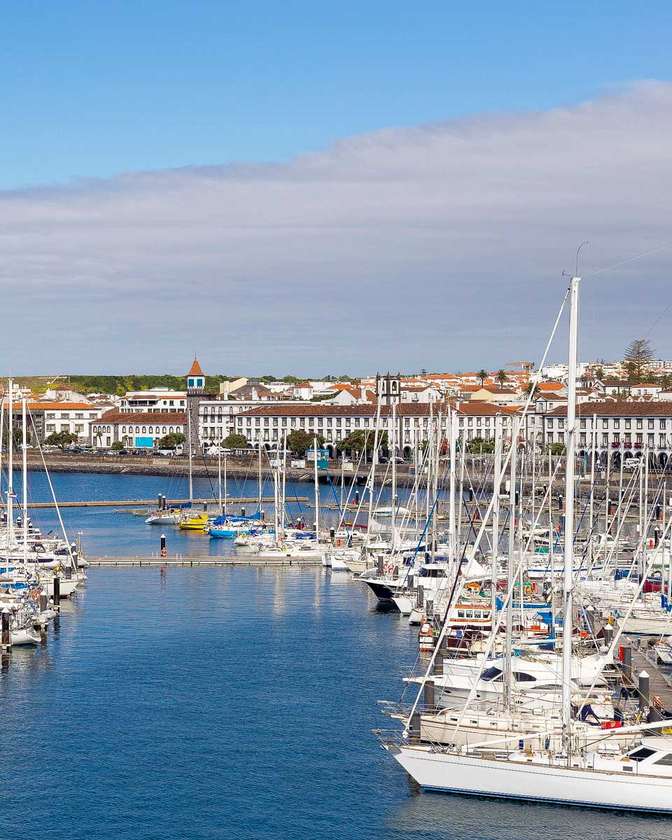 Ponta Delgada marina in the Azores, Sao Miguel Portugal