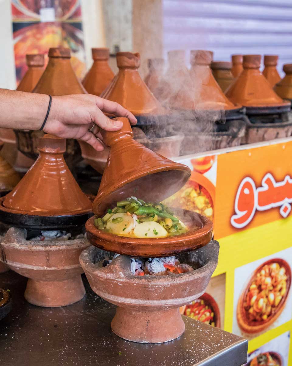 Preparing-traditional-food-in-Tangier-Morocco on a tour from Marbella Spain