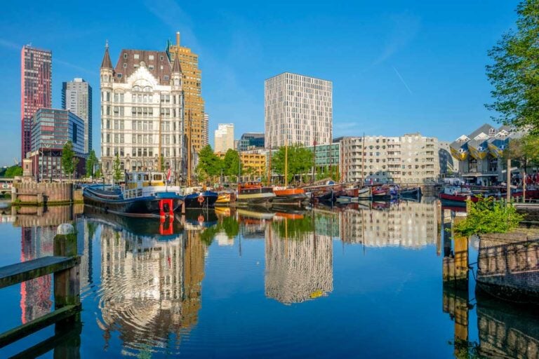 Rotterdam cityscape skyline in Rotterdam Netherlands