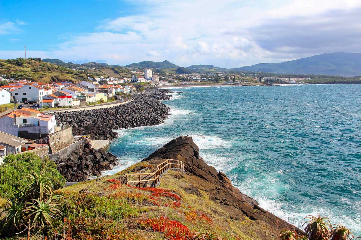 São Roque seen near Ponta Delgada on Sao Miguel, Azores, Portugal