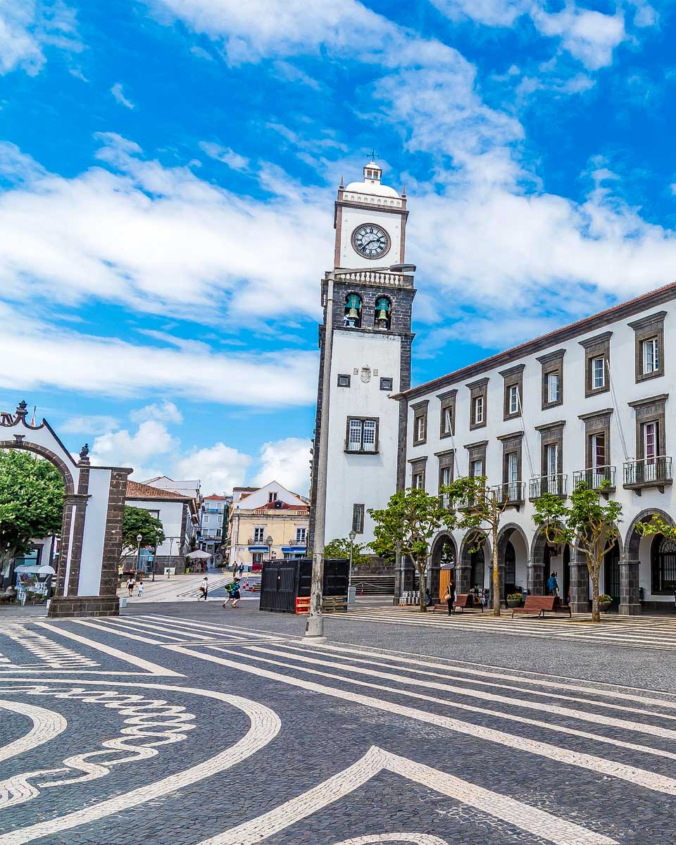 Town center in Ponta Delgada on Sao Miguel Azores Portugal 1