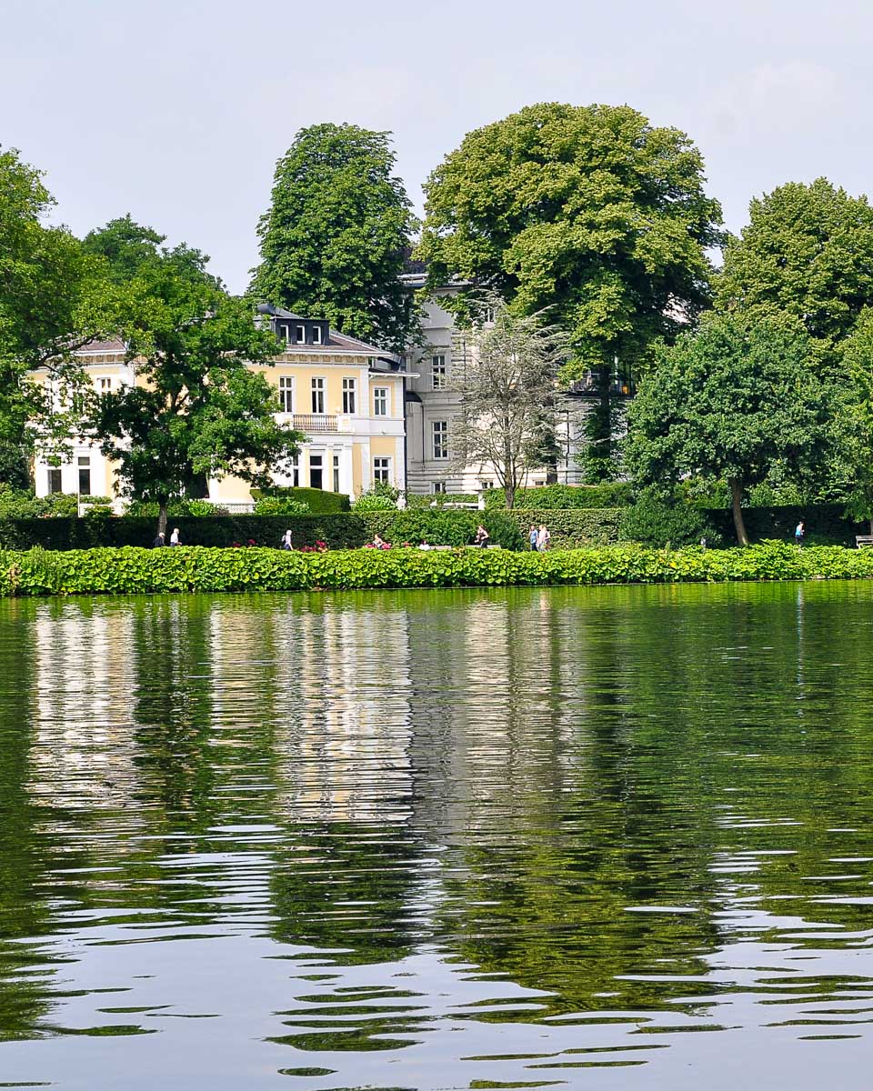 Views on the Hamburg Outer Alster lake in Hamburg Germany