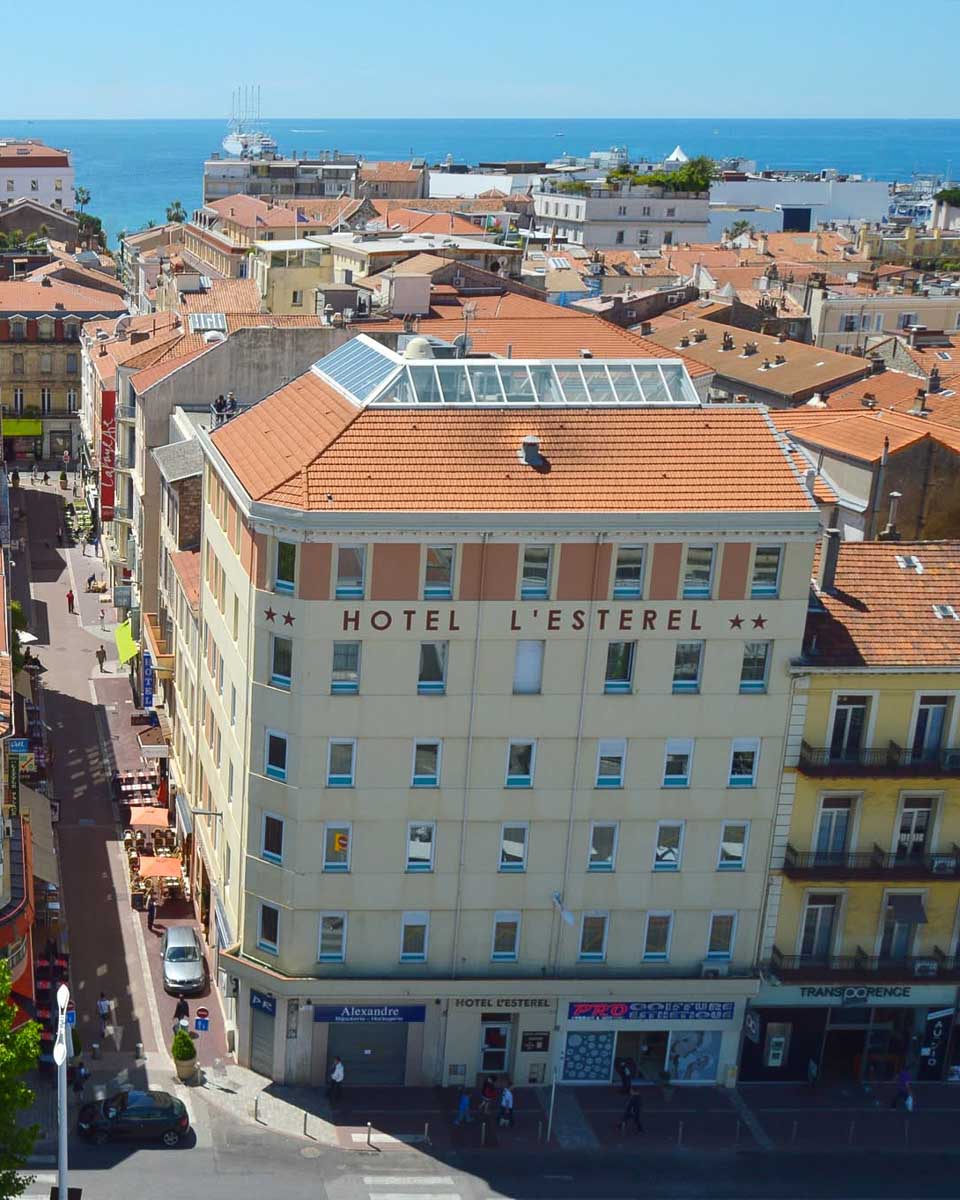 Aerial view of the exterior of L'Esterel Hotel in Cannes