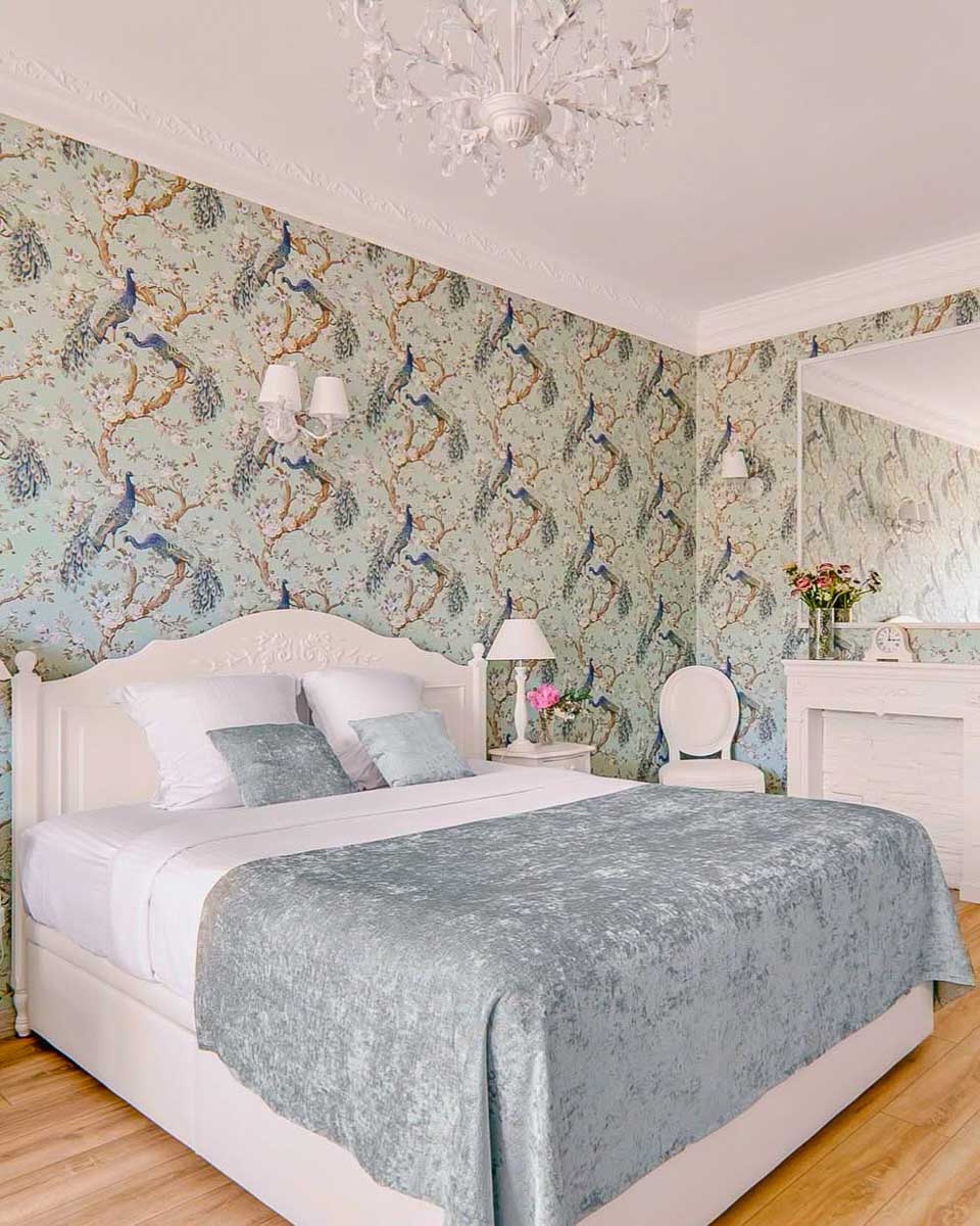 Bed in the Croisette Palais Miramar Cannes Imperial hotel room