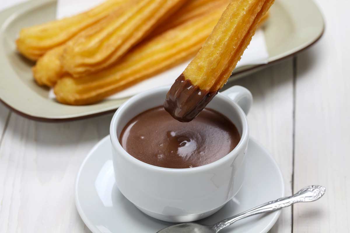 Breakfast churros eaten in Marbella Spain