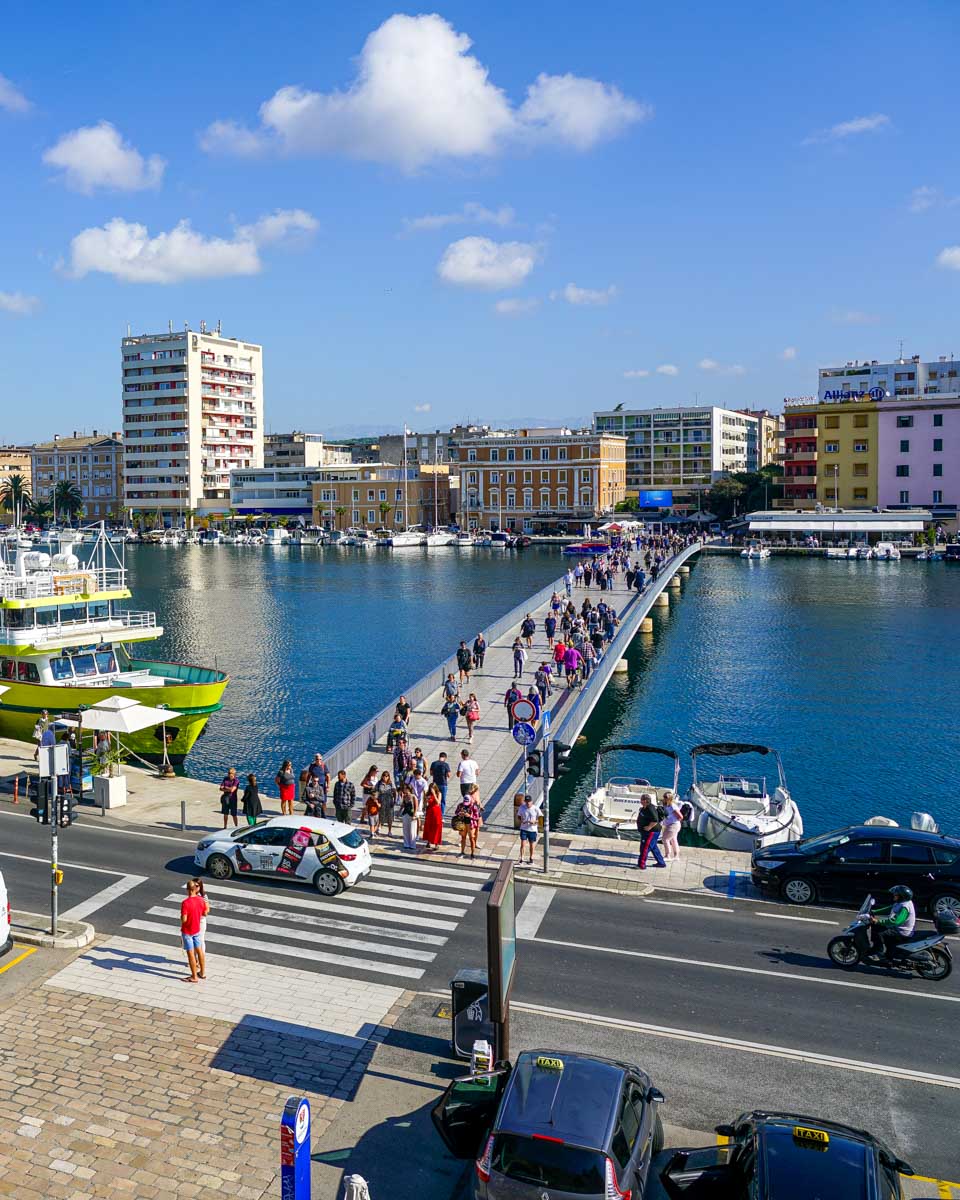 Gradski Most (City Bridge) connecting New Town and Old Town in Zadar Croatia