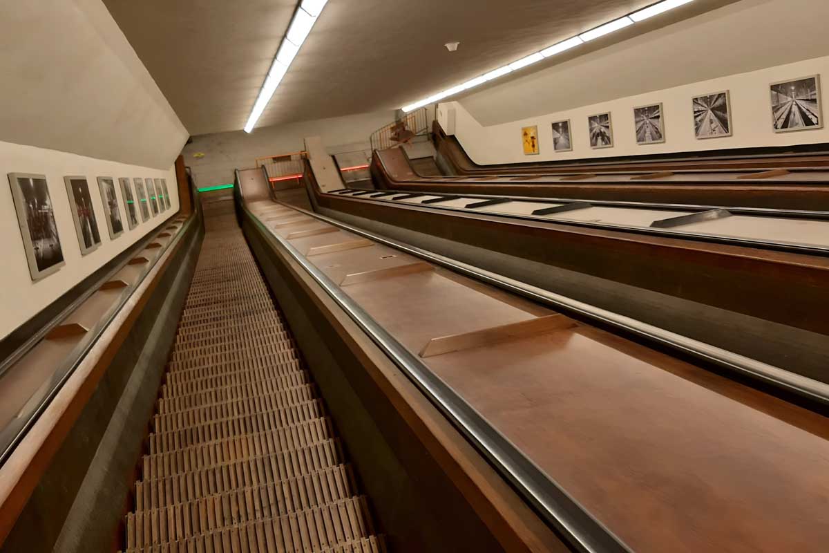 Maastunnel escalators in Rotterdam Netherlands