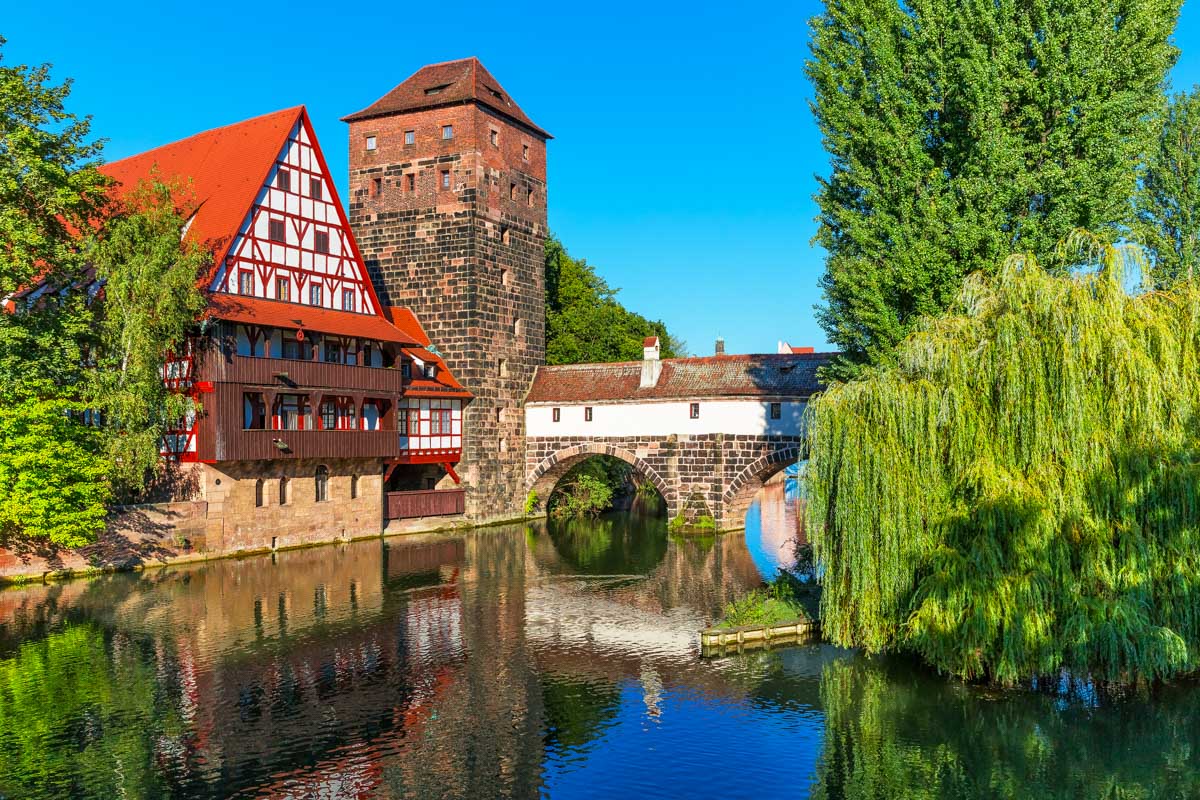 Old Town and Hangman's Bridge in Nuremberg, Germany