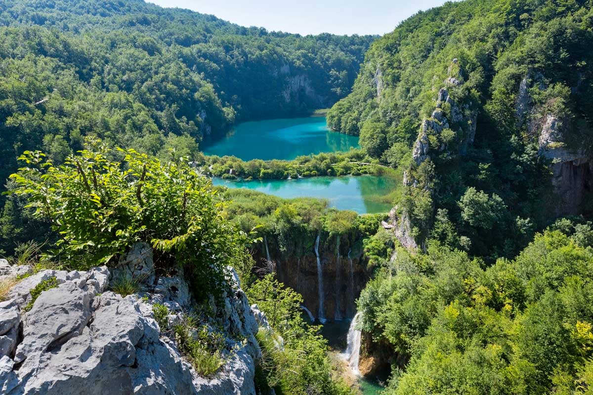 Plitvice Lakes National Park on a beautiful day on a tour from Zadar Croatia