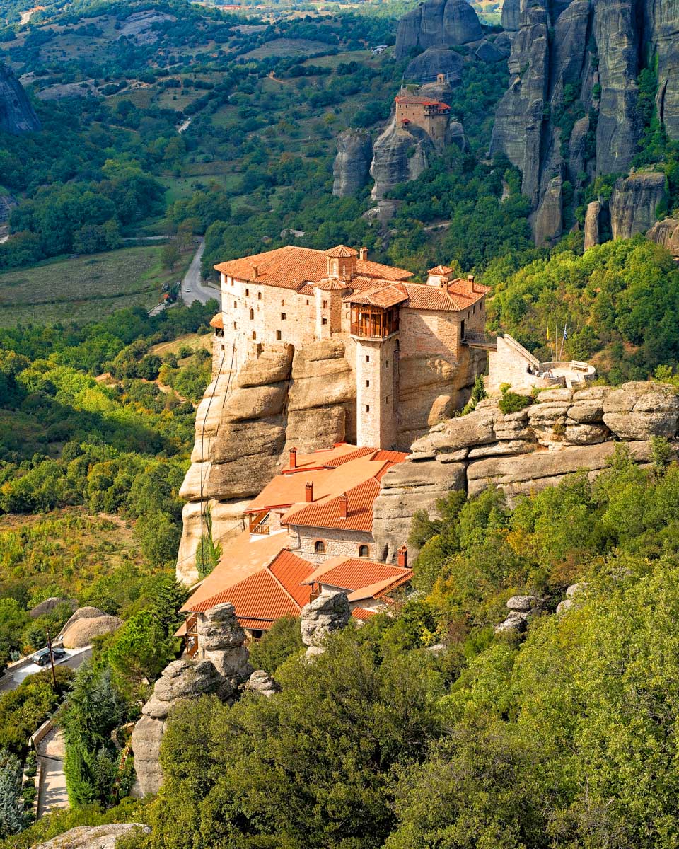 Roussanou monastery seen on a day trip to Meteora from Thessaloniki Greece