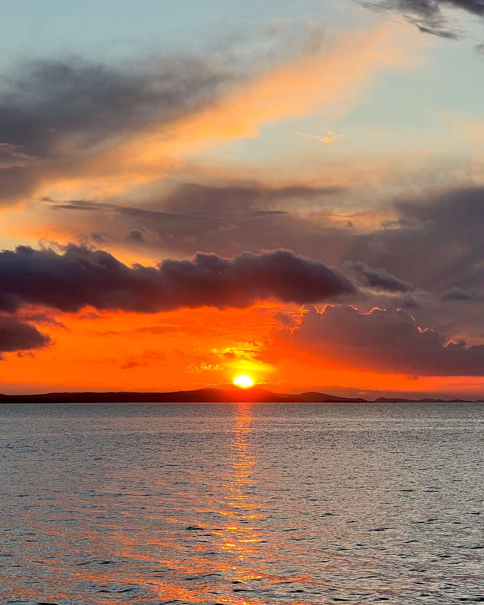 Sunset seen on a boat tour in Zadar Croatia