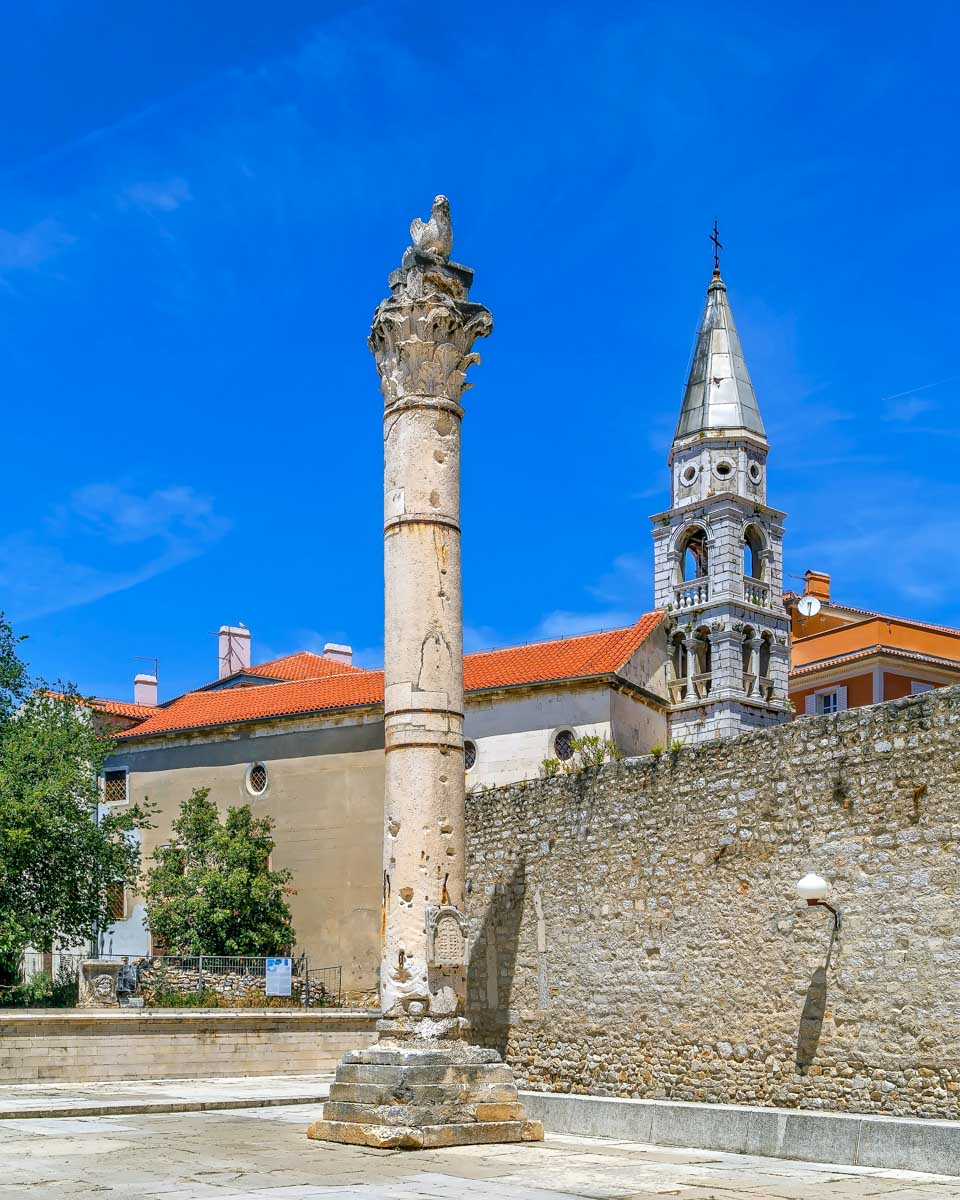 The Pillar of Shame in the Roman Forum of Zadar Croatia