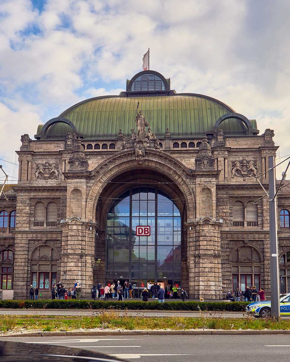The main train station in Nuremberg Germany