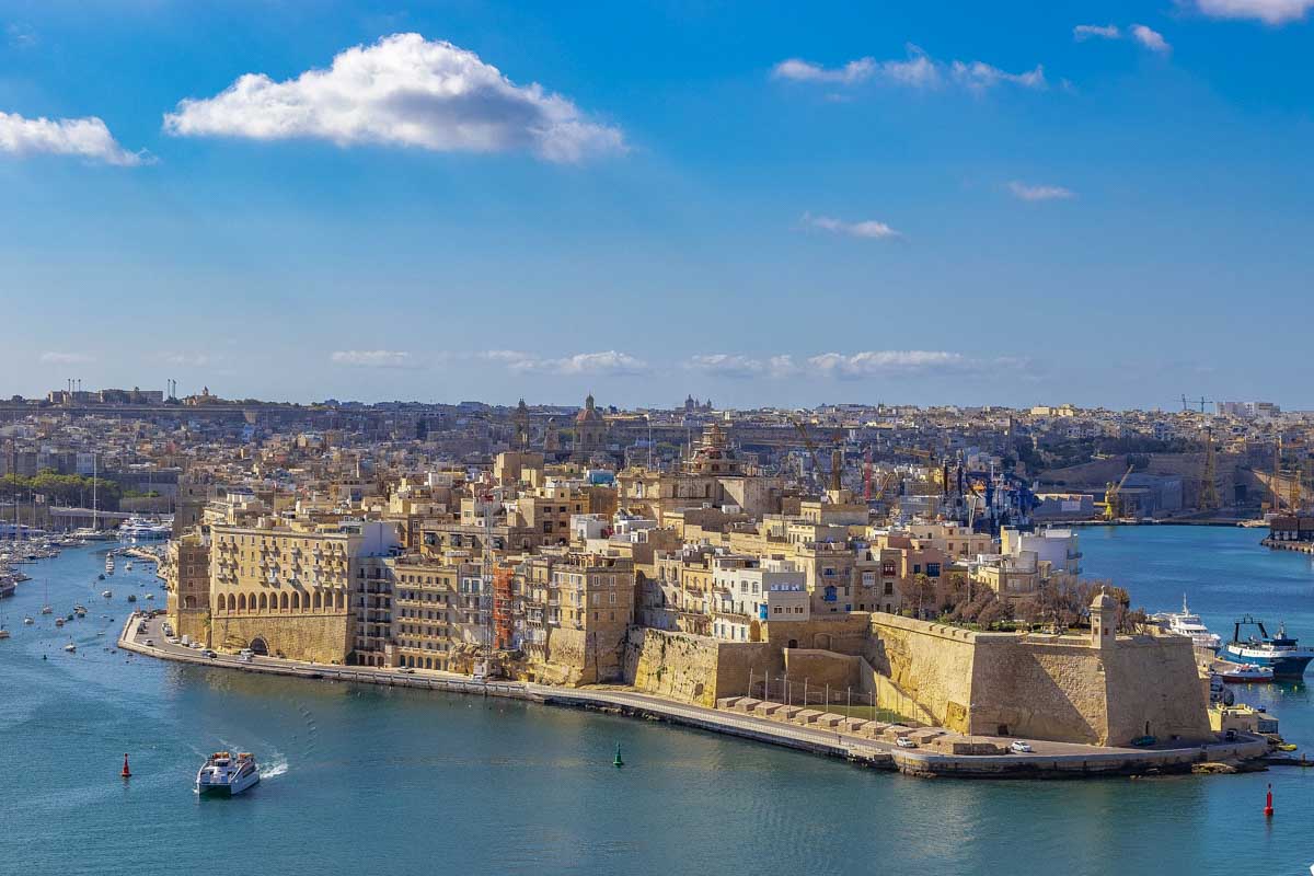 View-of-the-city-from-the-Upper-Barrakka-Gardens-on-a-tour-in-Valletta-Malta