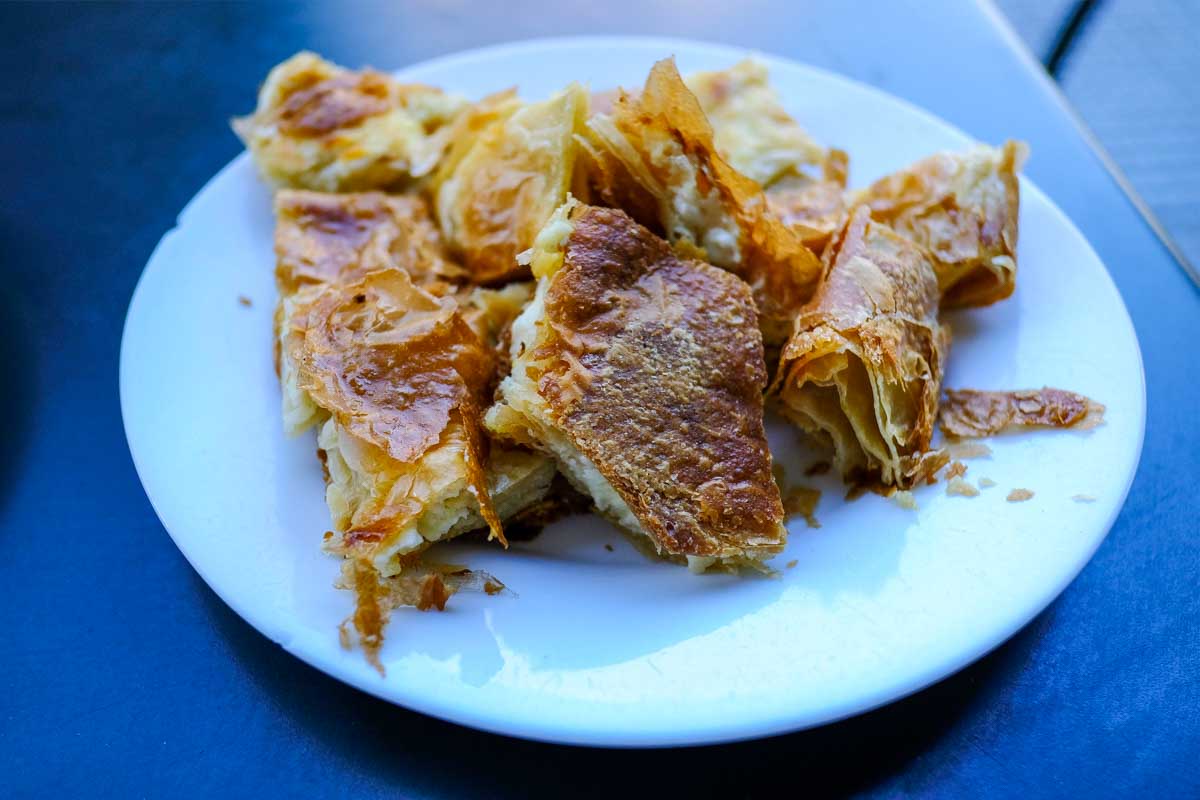 bougatsa for breakfast in Thessaloniki Greece